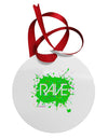 Rave Splatter Green Circular Metal Ornament-Ornament-TooLoud-White-Davson Sales