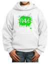 Rave Splatter Green Youth Hoodie Pullover Sweatshirt-Youth Hoodie-TooLoud-White-XS-Davson Sales