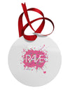 Rave Splatter Pink Circular Metal Ornament-Ornament-TooLoud-White-Davson Sales