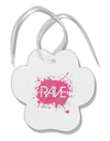 Rave Splatter Pink Paw Print Shaped Ornament-Ornament-TooLoud-White-Davson Sales