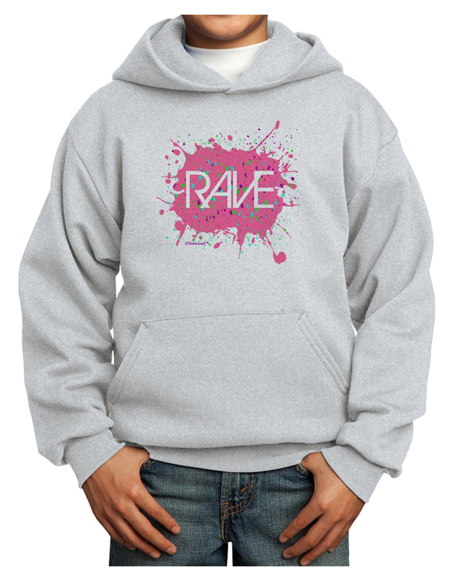 Rave Splatter Pink Youth Hoodie Pullover Sweatshirt-Youth Hoodie-TooLoud-White-XS-Davson Sales