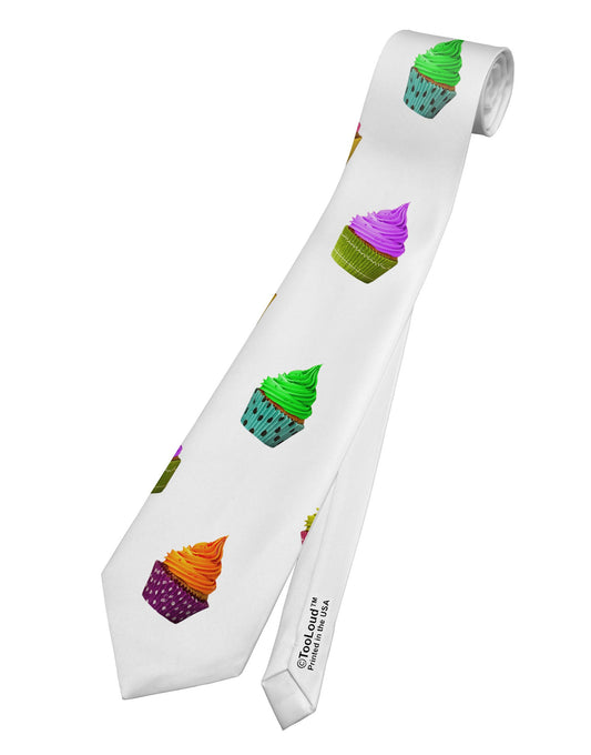 Real Cupcakes AOP Printed White Necktie All Over Print