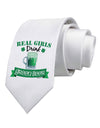 Real Girls Drink Green Beer Printed White Necktie