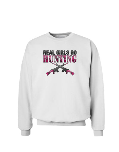 Real Girls Go Hunting Sweatshirt-Sweatshirts-TooLoud-White-Small-Davson Sales