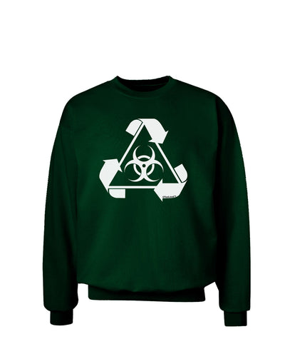 Recycle Biohazard Sign Black and White Adult Dark Sweatshirt by TooLoud-Sweatshirts-TooLoud-Deep-Forest-Green-Small-Davson Sales