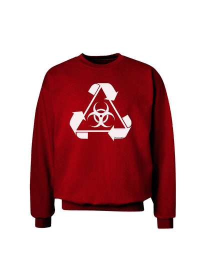 Recycle Biohazard Sign Black and White Adult Dark Sweatshirt by TooLoud-Sweatshirts-TooLoud-Deep-Red-Small-Davson Sales