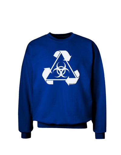 Recycle Biohazard Sign Black and White Adult Dark Sweatshirt by TooLoud-Sweatshirts-TooLoud-Deep-Royal-Blue-Small-Davson Sales