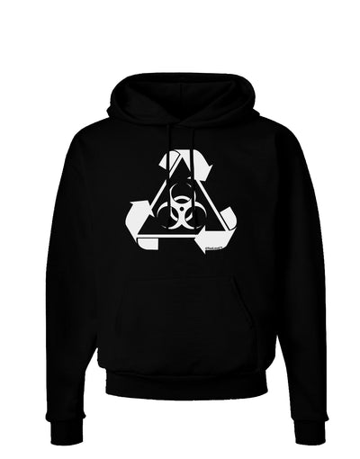 Recycle Biohazard Sign Black and White Dark Hoodie Sweatshirt by TooLoud-Hoodie-TooLoud-Black-Small-Davson Sales