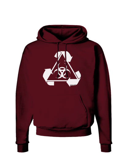 Recycle Biohazard Sign Black and White Dark Hoodie Sweatshirt by TooLoud-Hoodie-TooLoud-Maroon-Small-Davson Sales