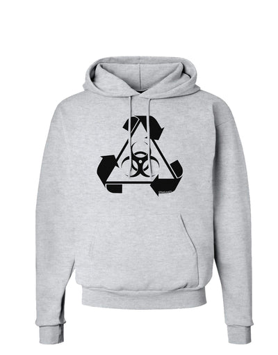 Recycle Biohazard Sign Black and White Hoodie Sweatshirt by TooLoud-Hoodie-TooLoud-AshGray-Small-Davson Sales