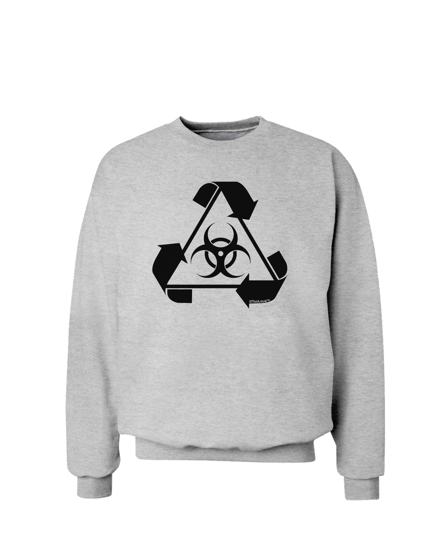 Recycle Biohazard Sign Black and White Sweatshirt by TooLoud-Sweatshirts-TooLoud-AshGray-Small-Davson Sales