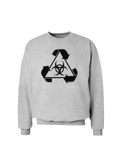 Recycle Biohazard Sign Black and White Sweatshirt by TooLoud-Sweatshirts-TooLoud-AshGray-Small-Davson Sales