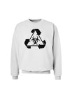 Recycle Biohazard Sign Black and White Sweatshirt by TooLoud-Sweatshirts-TooLoud-White-Small-Davson Sales