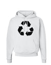 Recycle Black and White Hoodie Sweatshirt by TooLoud-Hoodie-TooLoud-White-Small-Davson Sales