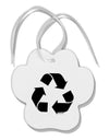 Recycle Black and White Paw Print Shaped Ornament by TooLoud-Ornament-TooLoud-White-Davson Sales
