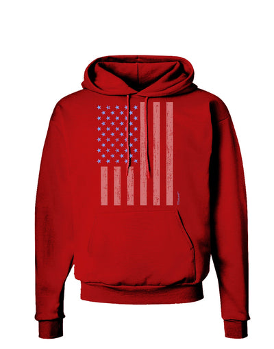 Red and Blue Stamp Style American Flag - Distressed Dark Hoodie Sweatshirt by TooLoud-Hoodie-TooLoud-Red-Small-Davson Sales