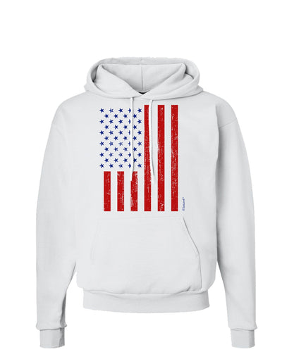 Red and Blue Stamp Style American Flag - Distressed Hoodie Sweatshirt by TooLoud-Hoodie-TooLoud-White-Small-Davson Sales