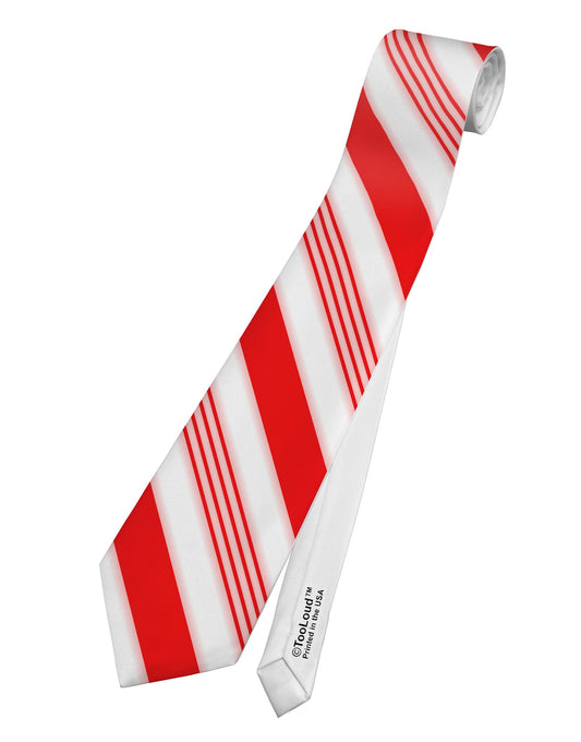 Red Candy Cane Printed White Necktie All Over Print