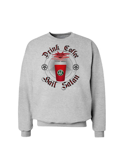 Red Cup Drink Coffee Hail Satan Sweatshirt by-Sweatshirts-TooLoud-AshGray-Small-Davson Sales