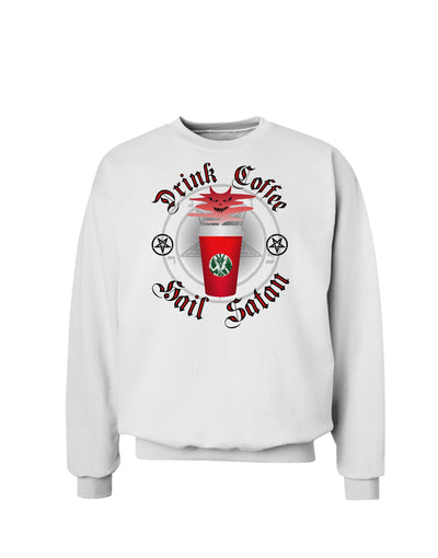 Red Cup Drink Coffee Hail Satan Sweatshirt by-Sweatshirts-TooLoud-White-Small-Davson Sales