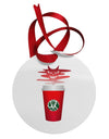 Red Cup Satan Coffee Circular Metal Ornament by TooLoud-Ornament-TooLoud-White-Davson Sales