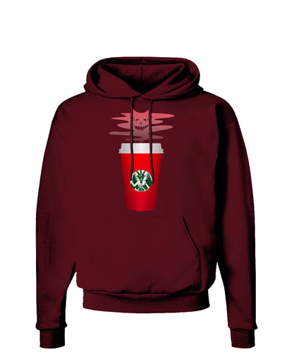 Red Cup Satan Coffee Dark Hoodie Sweatshirt by-Hoodie-TooLoud-Maroon-Small-Davson Sales