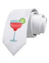 Red Margarita with Lime - Cinco de Mayo Printed White Necktie by TooLoud