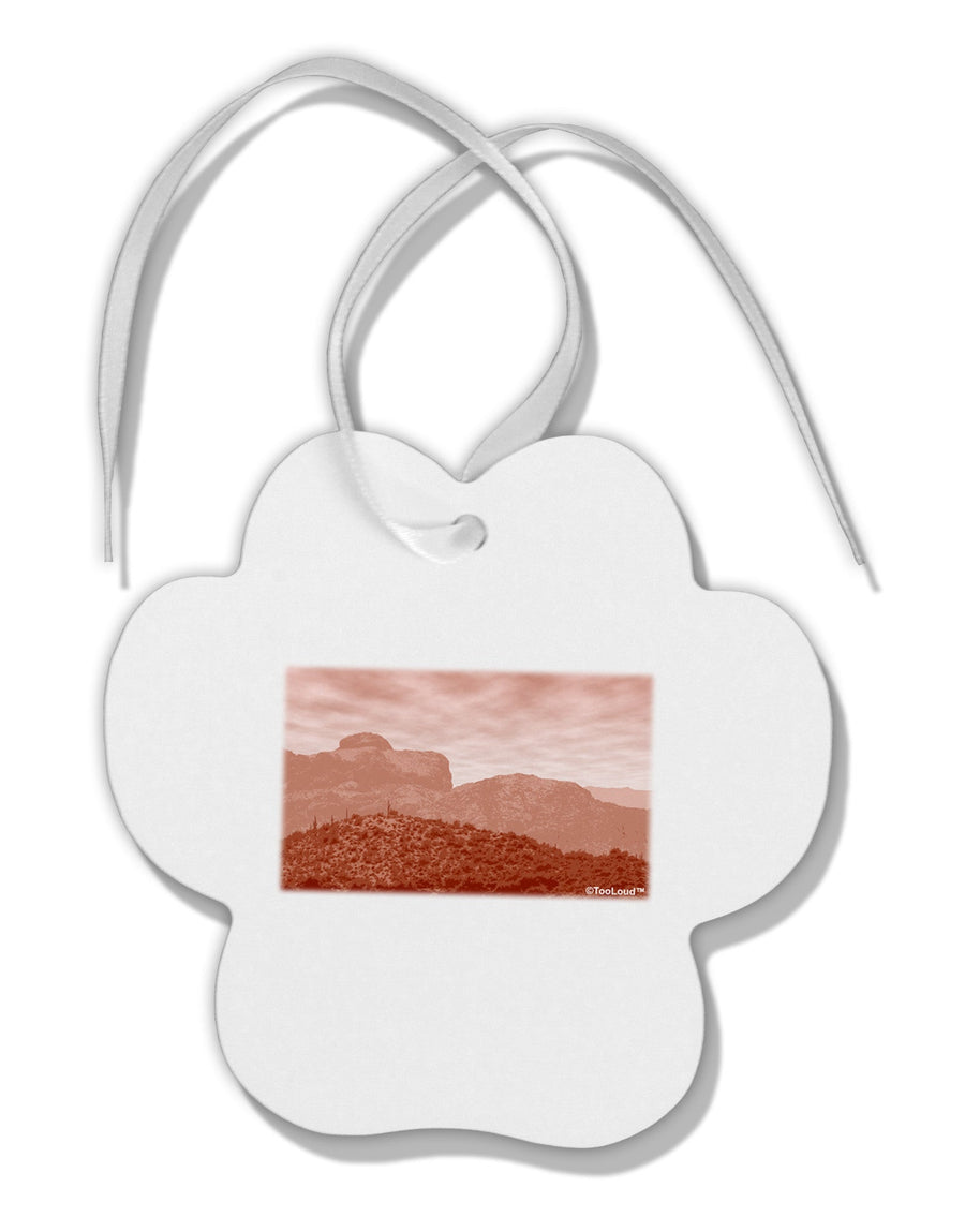 Red Planet Landscape Paw Print Shaped Ornament-Ornament-TooLoud-White-Davson Sales