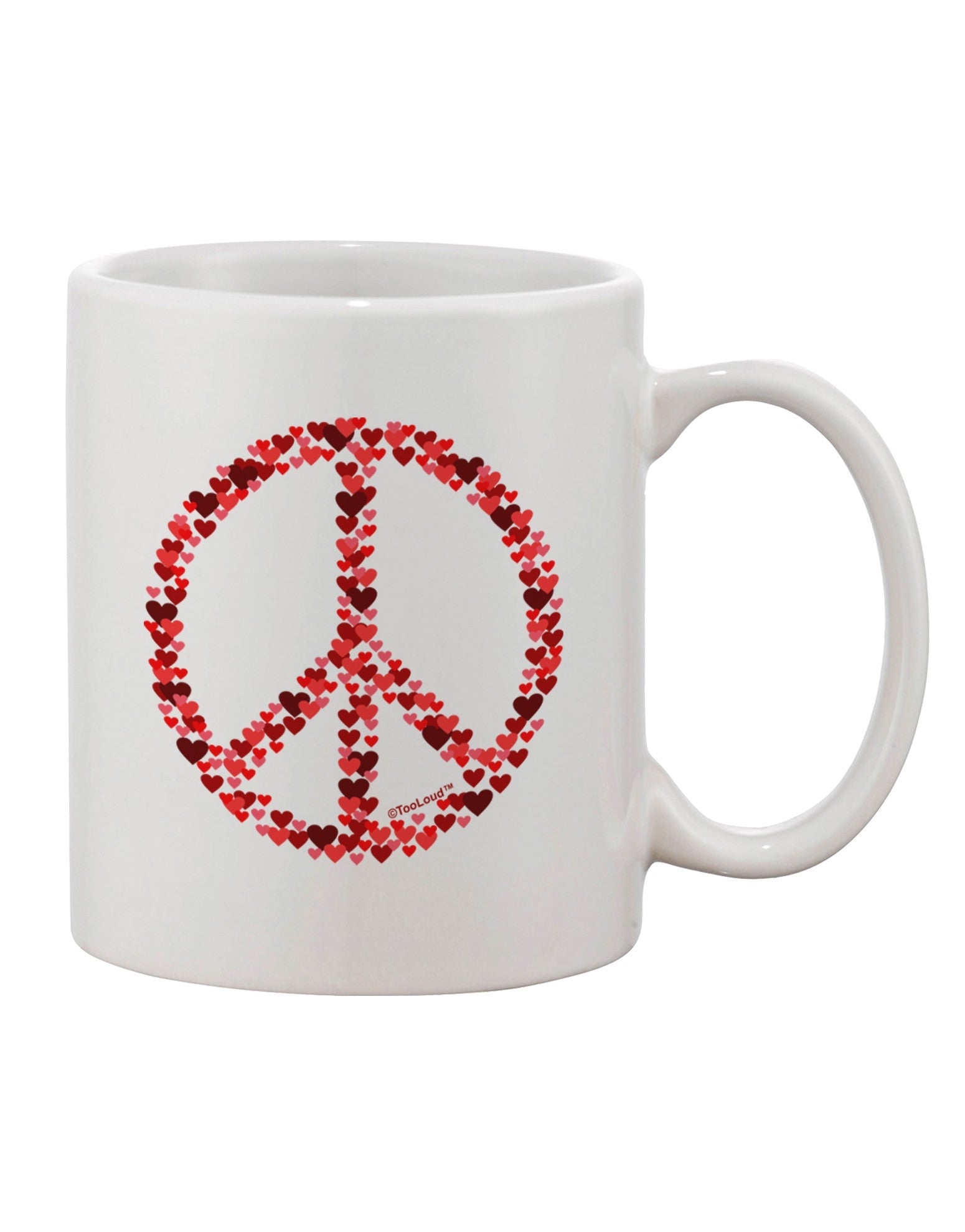 Red Printed 11 oz Coffee Mug - Perfect for Peaceful Hearts TooLoud-11 OZ Coffee Mug-TooLoud-White-Davson Sales