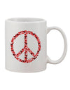 Red Printed 11 oz Coffee Mug - Perfect for Peaceful Hearts TooLoud-11 OZ Coffee Mug-TooLoud-White-Davson Sales