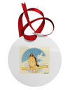 Red-tailed Hawk Circular Metal Ornament-Ornament-TooLoud-White-Davson Sales