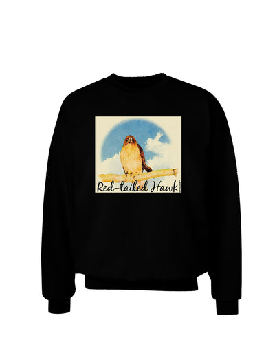 Red-tailed Hawk Text Adult Dark Sweatshirt-Sweatshirts-TooLoud-Black-Small-Davson Sales