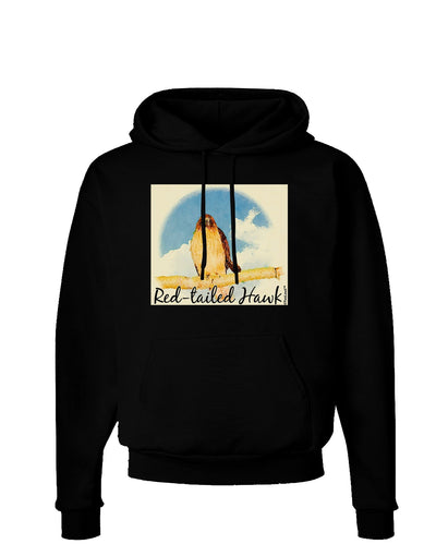 Red-tailed Hawk Text Dark Hoodie Sweatshirt-Hoodie-TooLoud-Black-Small-Davson Sales