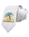 Red-tailed Hawk Text Printed White Necktie