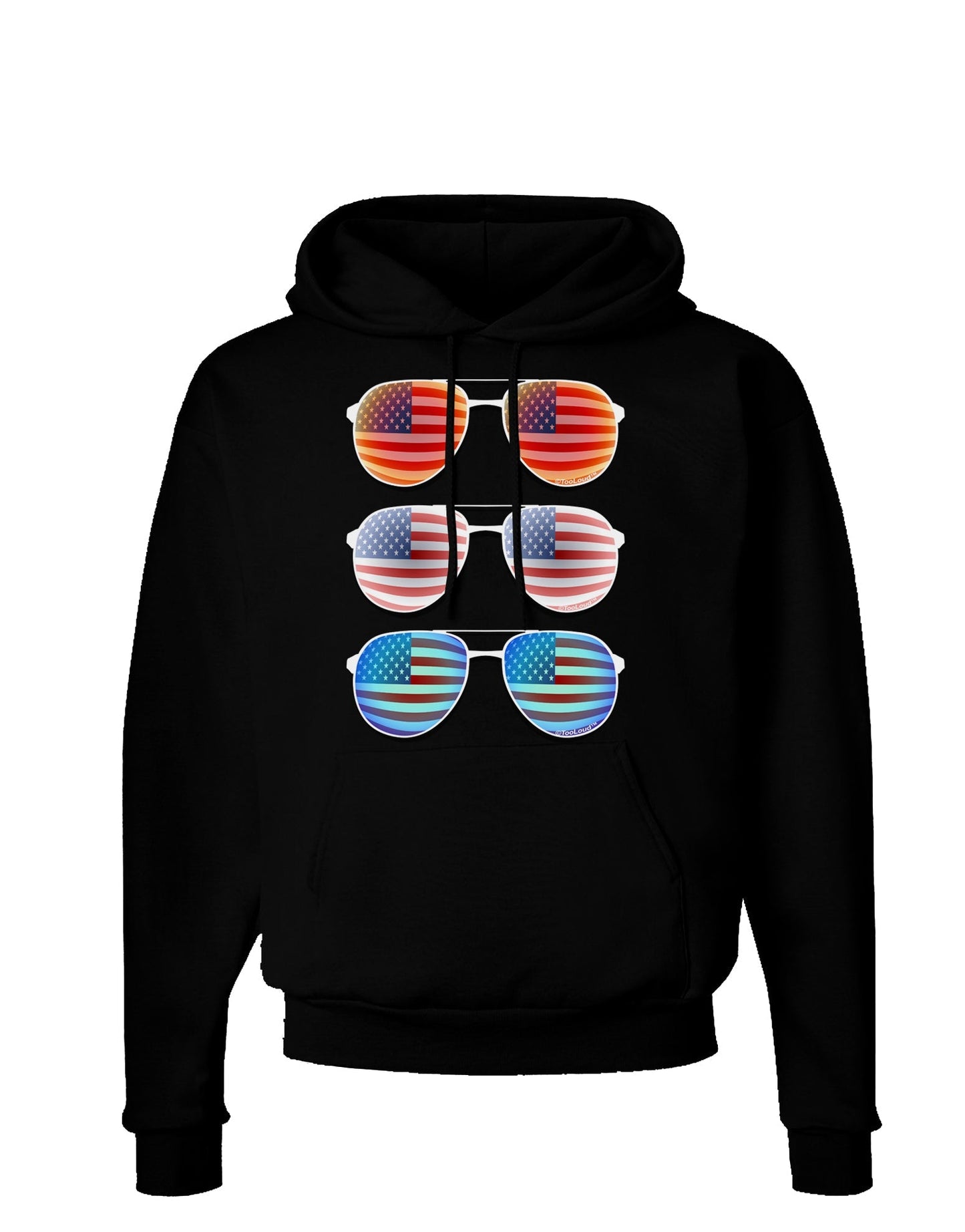 Red White and Blue USA Flag Aviators Dark Hoodie Sweatshirt-Hoodie-TooLoud-Black-Small-Davson Sales