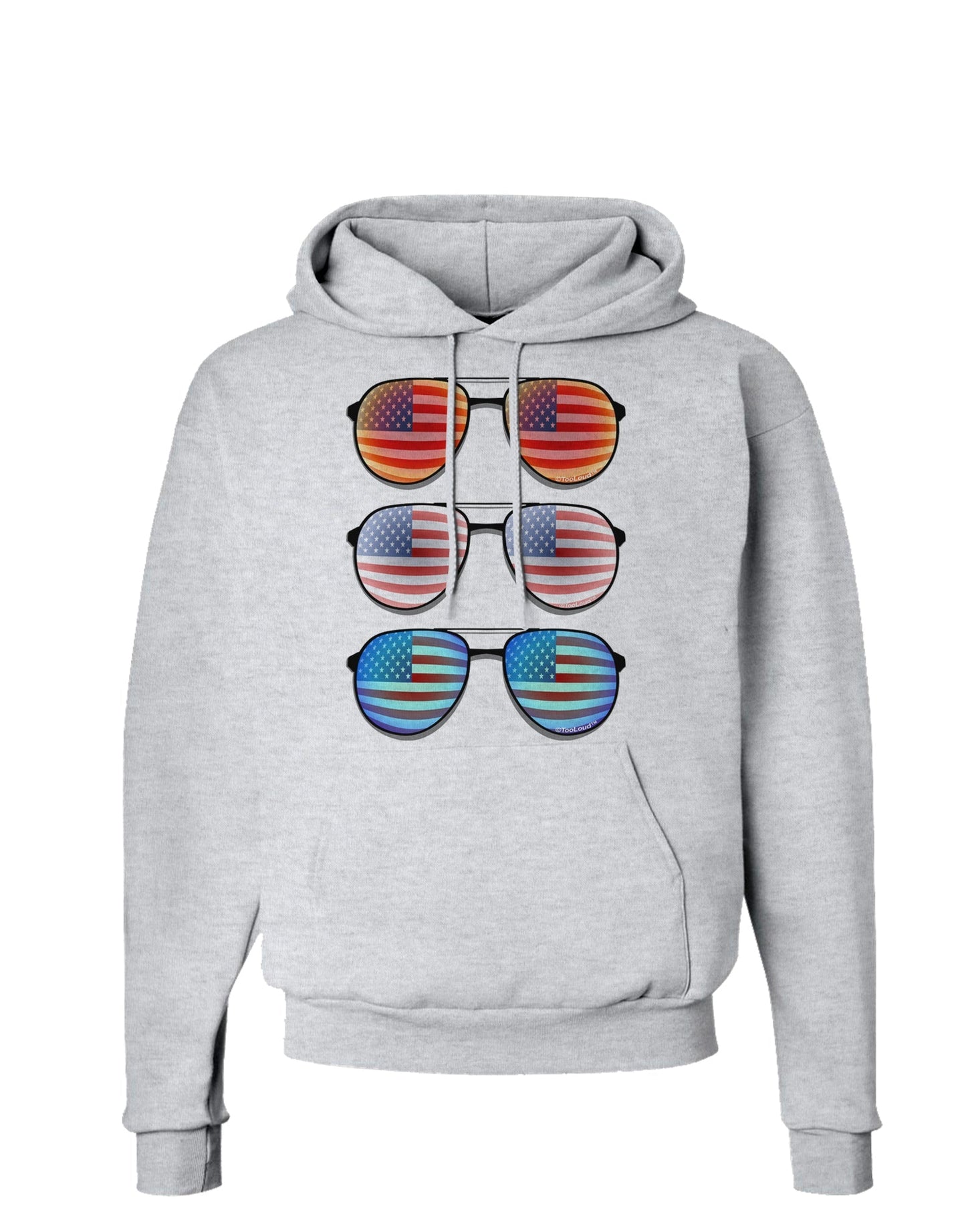 Red White and Blue USA Flag Aviators Hoodie Sweatshirt-Hoodie-TooLoud-AshGray-Small-Davson Sales
