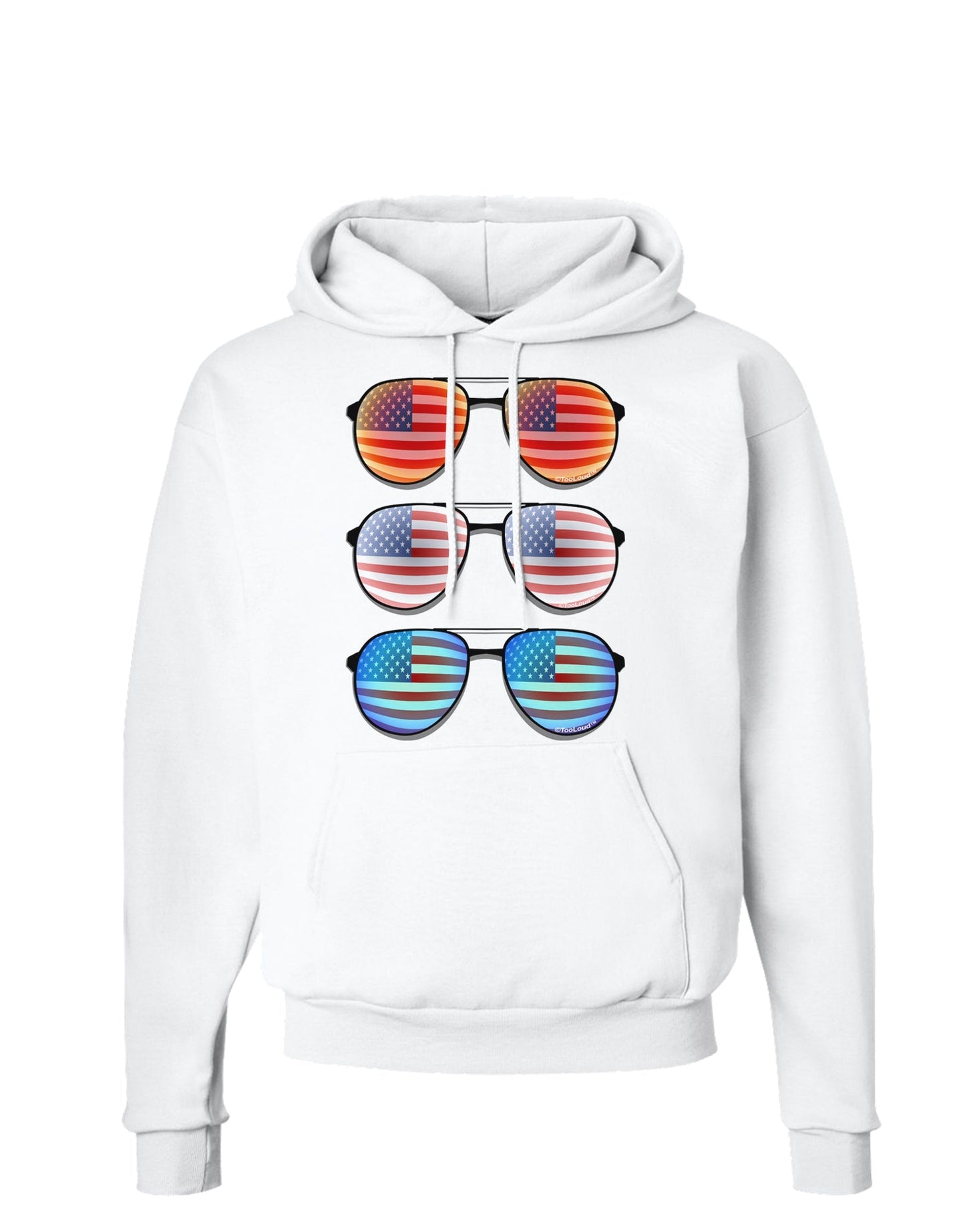 Red White and Blue USA Flag Aviators Hoodie Sweatshirt-Hoodie-TooLoud-White-Small-Davson Sales