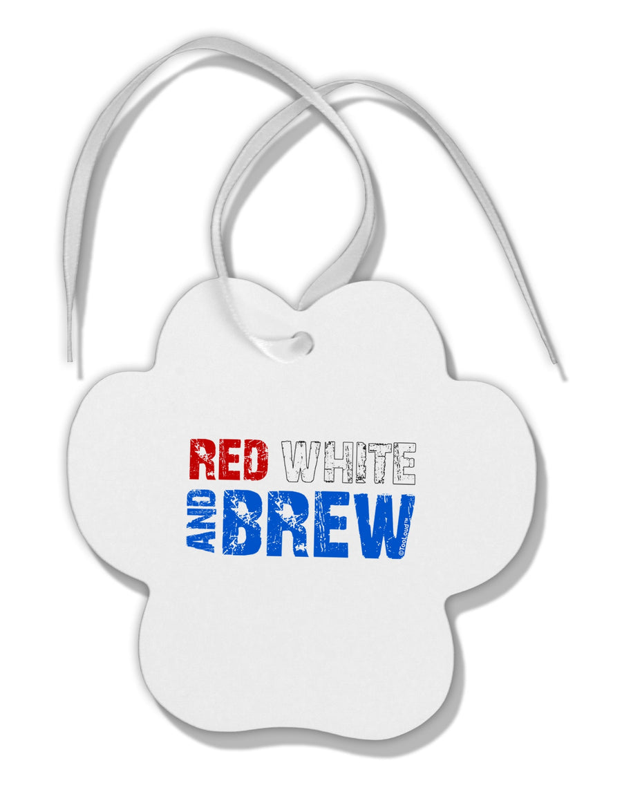 Red White and Brew Color Paw Print Shaped Ornament by TooLoud-Ornament-TooLoud-White-Davson Sales