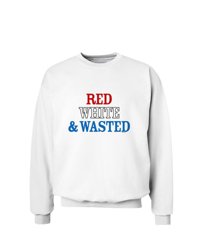 Red White and Wasted Sweatshirt-Sweatshirts-TooLoud-White-Small-Davson Sales