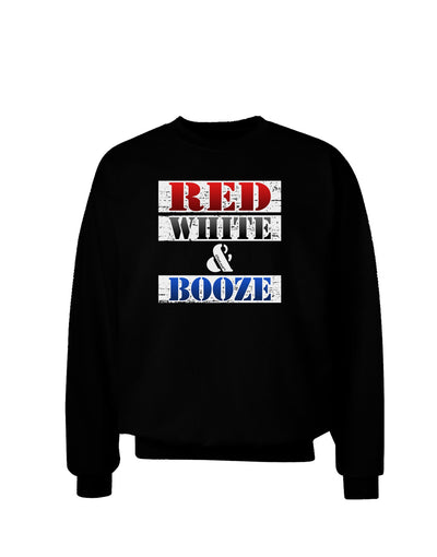 Red White & Booze Adult Dark Sweatshirt-Sweatshirt-TooLoud-Black-Small-Davson Sales