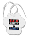 Red White & Booze Paw Print Shaped Ornament-Ornament-TooLoud-White-Davson Sales