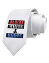 Red White & Booze Printed White Necktie