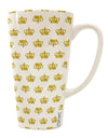 Regal Gold Crowns 16 Ounce Conical Latte Coffee Mug - Expertly Crafted by TooLoud-Conical Latte Mug-TooLoud-White-Davson Sales