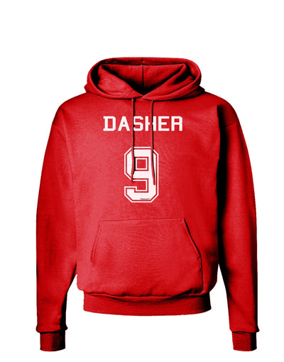 Reindeer Jersey - Dasher 9 Dark Hoodie Sweatshirt-Hoodie-TooLoud-Red-Small-Davson Sales