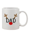 Reindeer-themed Dad Printed 11 oz Coffee Mug - Perfect for Matching Family Christmas Celebrations - by TooLoud-11 OZ Coffee Mug-TooLoud-White-Davson Sales