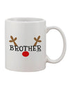 Reindeer-themed Matching Family Christmas Design - Brother Printed 11 oz Coffee Mug - Expertly Crafted Drinkware by TooLoud-11 OZ Coffee Mug-TooLoud-White-Davson Sales