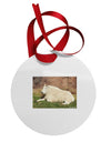 Relaxing Ram Circular Metal Ornament-Ornament-TooLoud-White-Davson Sales