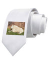 Relaxing Ram Printed White Necktie