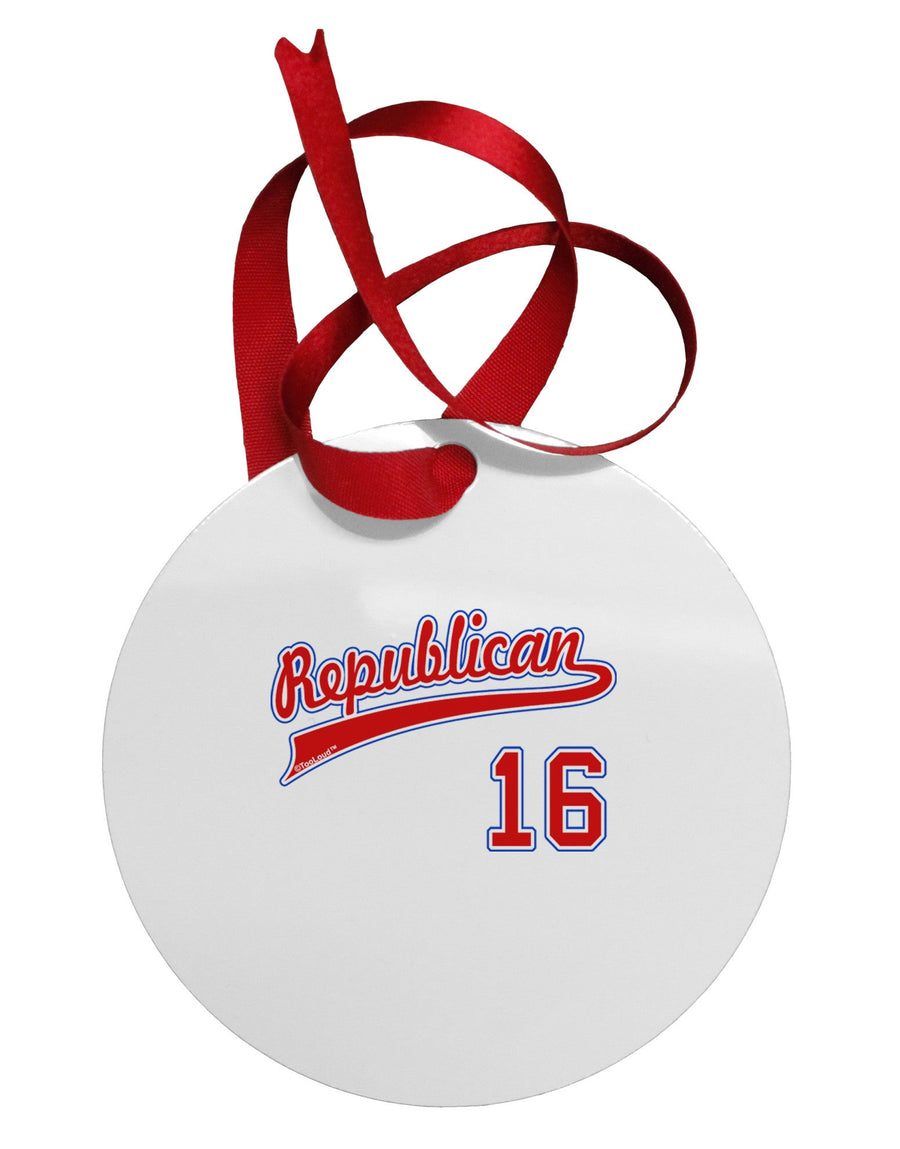 Republican Jersey 16 Circular Metal Ornament-Ornament-TooLoud-White-Davson Sales