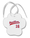 Republican Jersey 16 Paw Print Shaped Ornament-Ornament-TooLoud-White-Davson Sales
